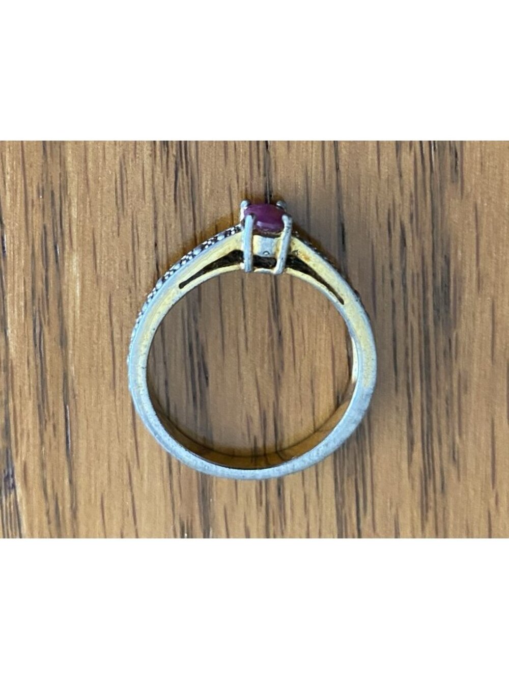 Vintage Gold Plated Genuine Ruby Ring Size: 7 3/4